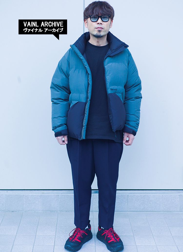 ヴァイナル アーカイブは、大人に似合うストリートなブランドだから、トータルで揃えれば40代でもバッチリキマる。