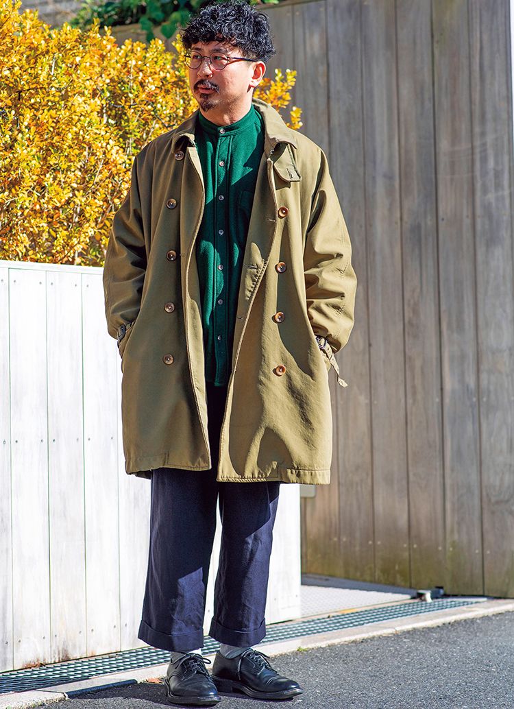 ラルフ ローレンのシャツで、グリーンを巧みに取り入れたグッドコーディネイト。