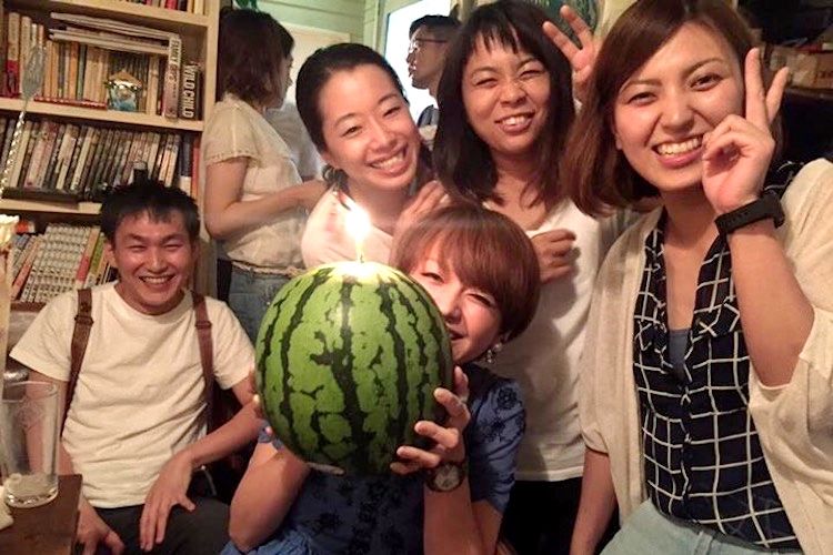 史絵さんとスイカ