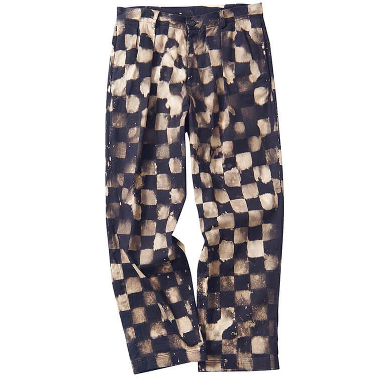 NYブランドが手掛ける、ハンドダイのチェッカー柄がエッジィな2タック＆バギーの一本。／パッツ パンツ