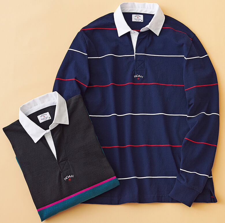 デザイナー本人も愛用するラガーシャツ。世界的に有名なラガーシャツの老舗も依頼する工場で生産。