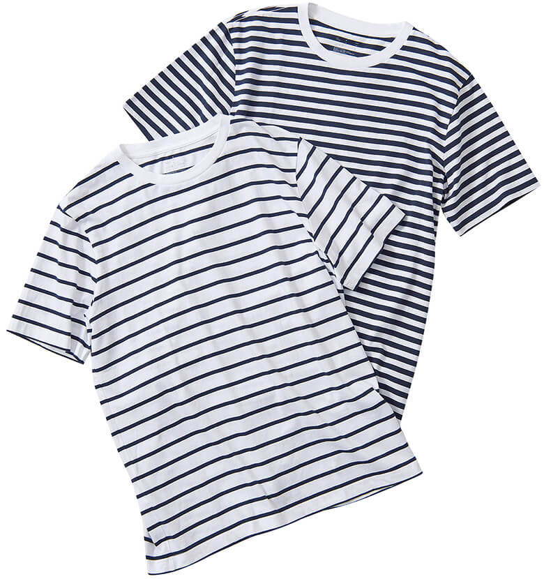 オーガニックコットン製のボーダーT。