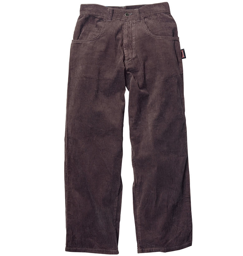 オールドスケーター然とした、太畝コーデュロイのパンツは上でも触れたフラッシャー付き。／古着屋 深緑