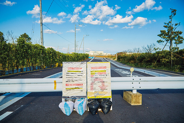 東京2020オリンピックのサーフィン競技大会会場である千葉県・釣ヶ崎海岸の入り口。