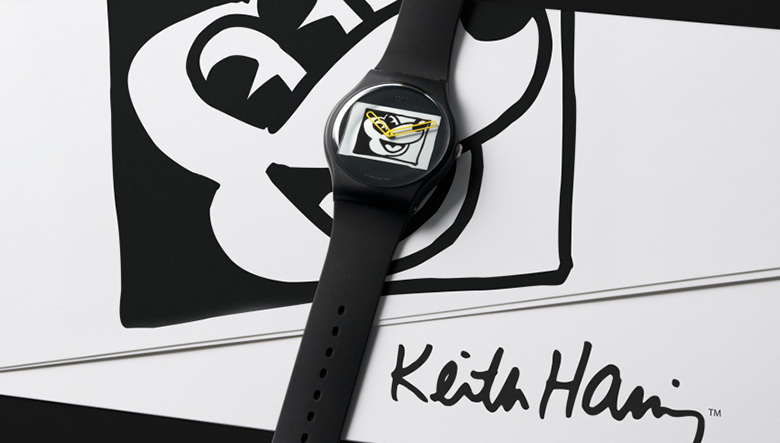 美品 稼動品 swatch ミッキー ディズニー キースヘリング コラボ 腕時計 スウォッチ ✕ ミッキーマウス ✕ キース・へリングのトリプル