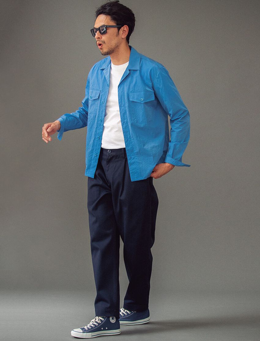 グレー、ネイビー、ベージュ。定番色のボトムスには鮮やかなトップスを - 5枚目の画像