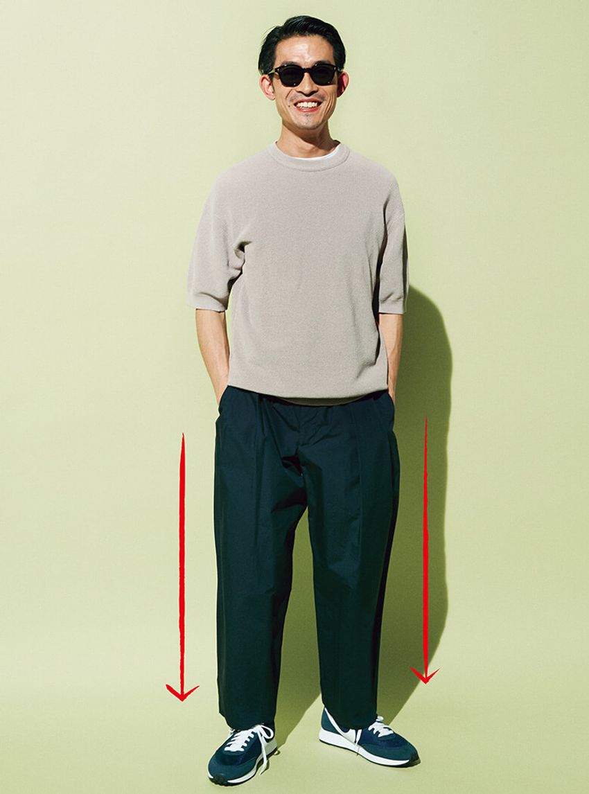 痩せ型さんのコンプレックスを解消するジャスト丈のワイドパンツ - 4枚目の画像