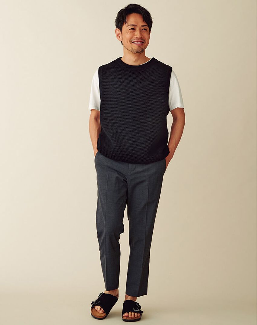 夏のワンパターン脱却！ 白Tに合わせるだけの「ニットベスト」活用術 - 6枚目の画像