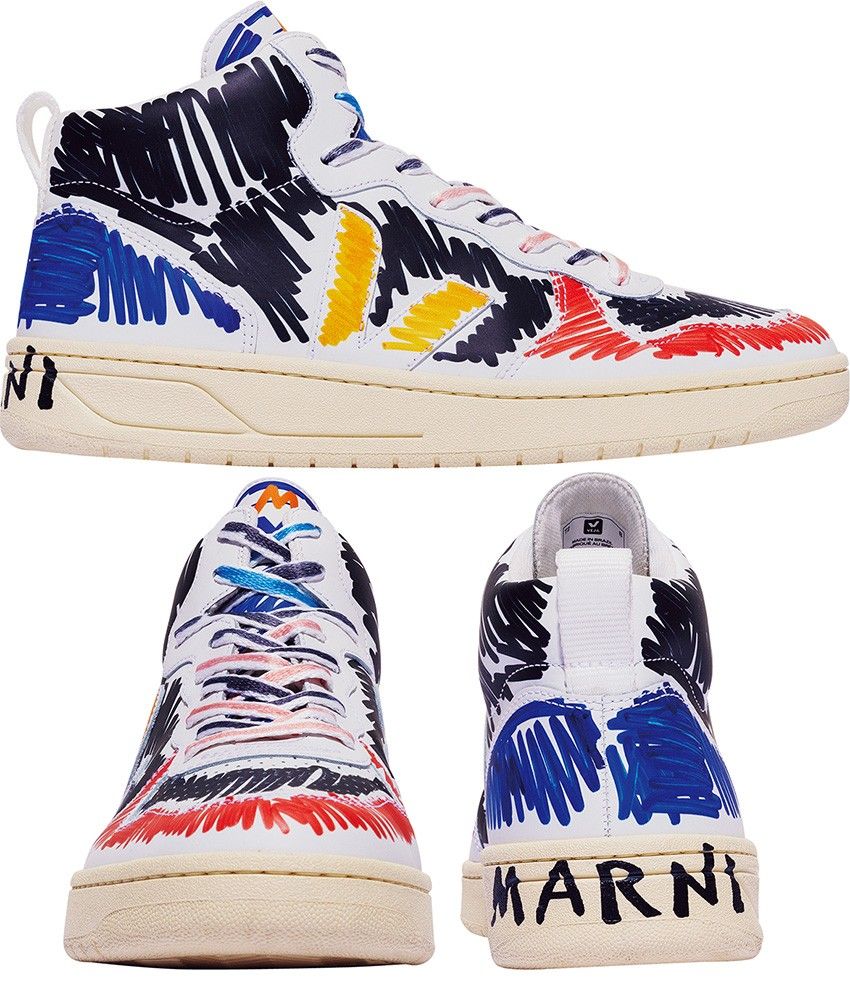 ヴェジャ×マルニのコラボスニーカー。サステナを楽しむ落書きの正体 - 1枚目の画像