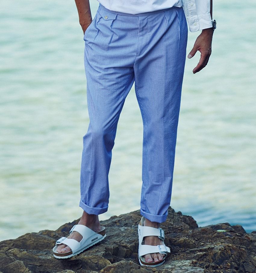 大人の夏スタイルに欠かせない「ポロ ラルフ ローレン」のシアサッカーパンツ着こなし術 - 1枚目の画像