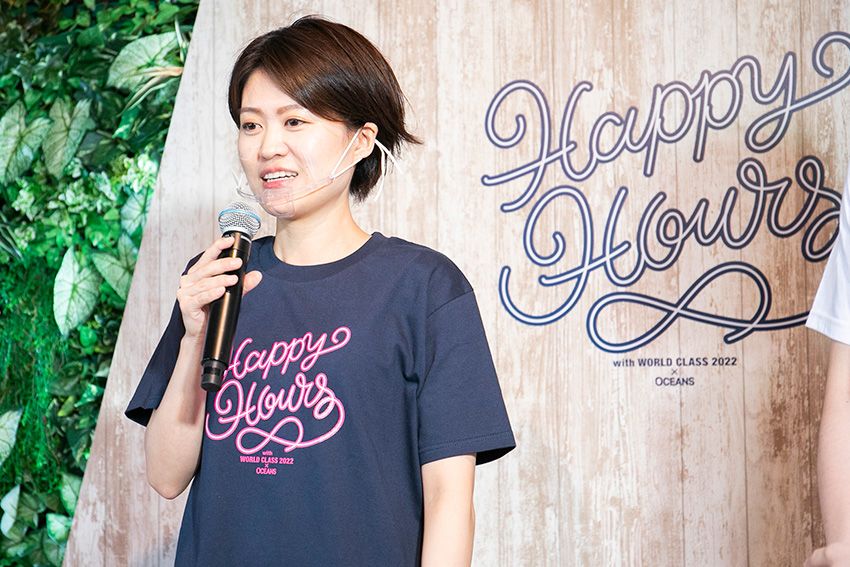 「HELLO!,FUN-BAR Happy Hours∞」イベントでも、世界大会への意気込みを話してくれた緒方さん。