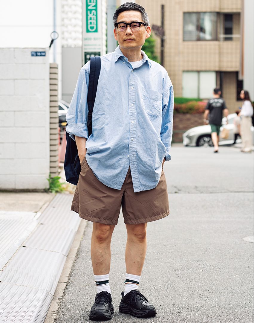 大人のショーツスタイルは「膝を出すなら肘隠す」が正解。長袖シャツで実践した10名 - 4枚目の画像