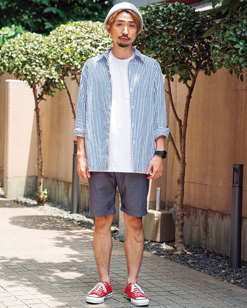 大人のショーツスタイルは「膝を出すなら肘隠す」が正解。長袖シャツで実践した10名 - 7枚目の画像