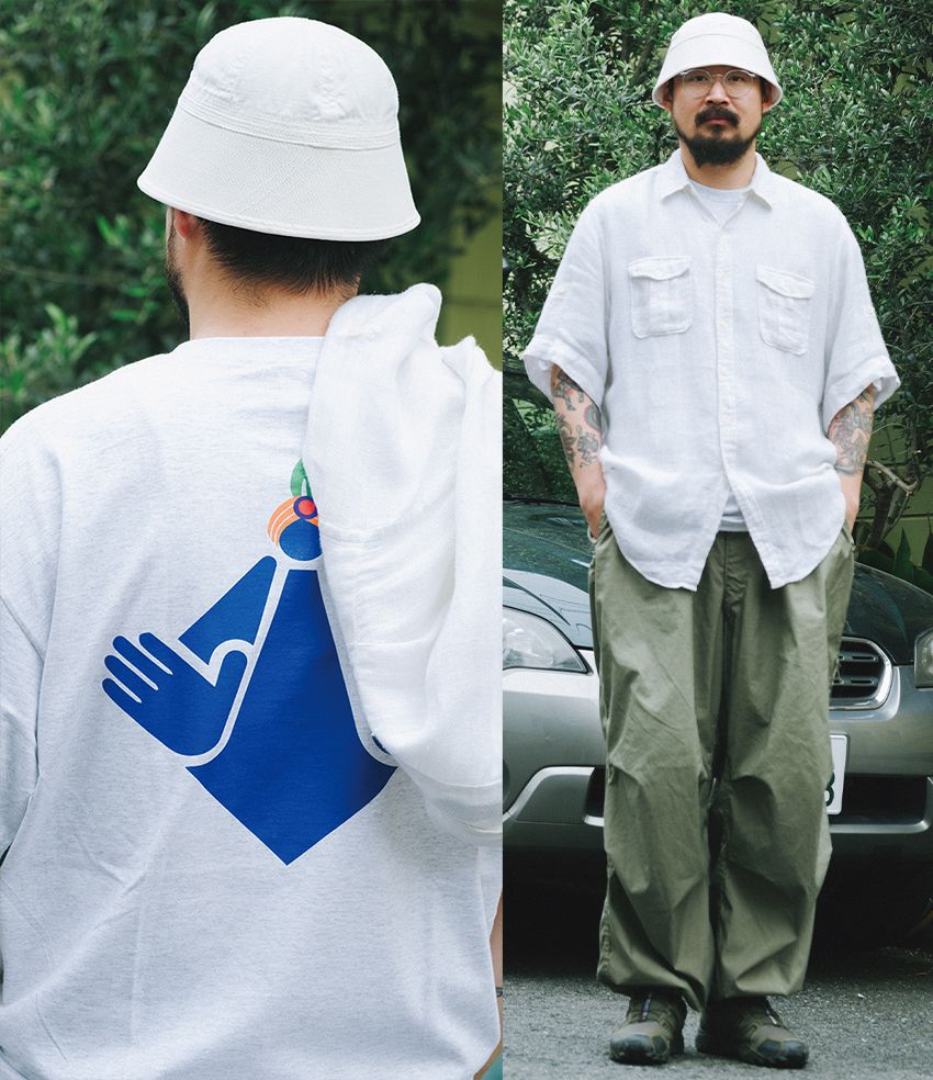 バックプリントを上手く取り入れたスタイルサンプル。フロントはシンプルが正解だ - 2枚目の画像