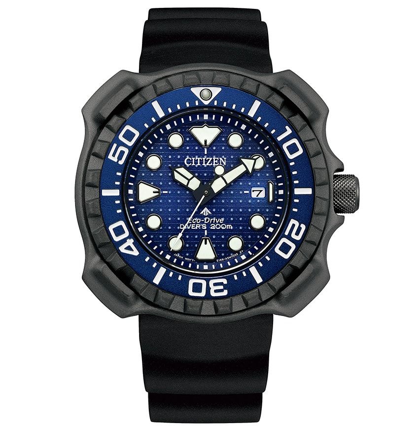 名機のデザインを継承した黒×青のシチズン「プロマスター」、裏蓋にはジンベイザメの刻印が - 4枚目の画像