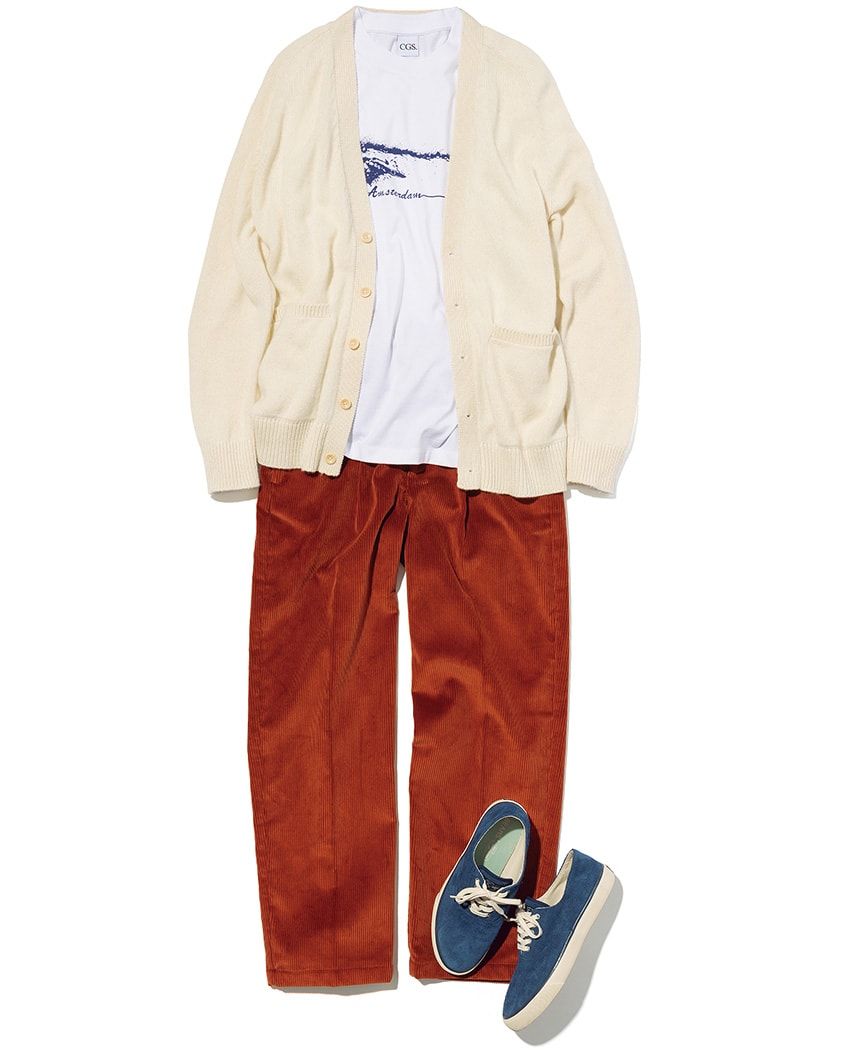 コーデュロイパンツと軍パン。トレンドのボトムスはカーディガンでコーデが吉！ - 2枚目の画像