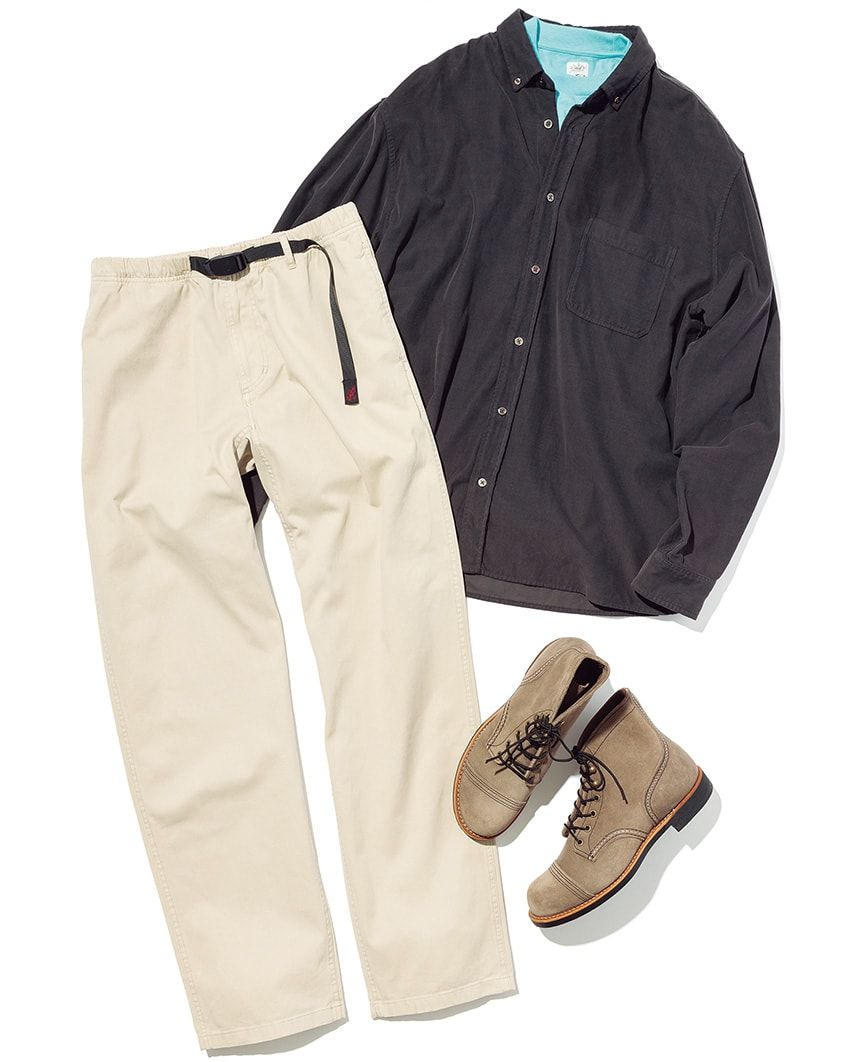 王道チノ、太畝コーデュロイ、グラミチ。「茶系パンツ」で使える全身コーデ3例 - 2枚目の画像