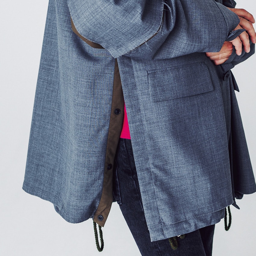 名作】希少 sacai 切り替え カーディガン 裾ドローコード クラシック