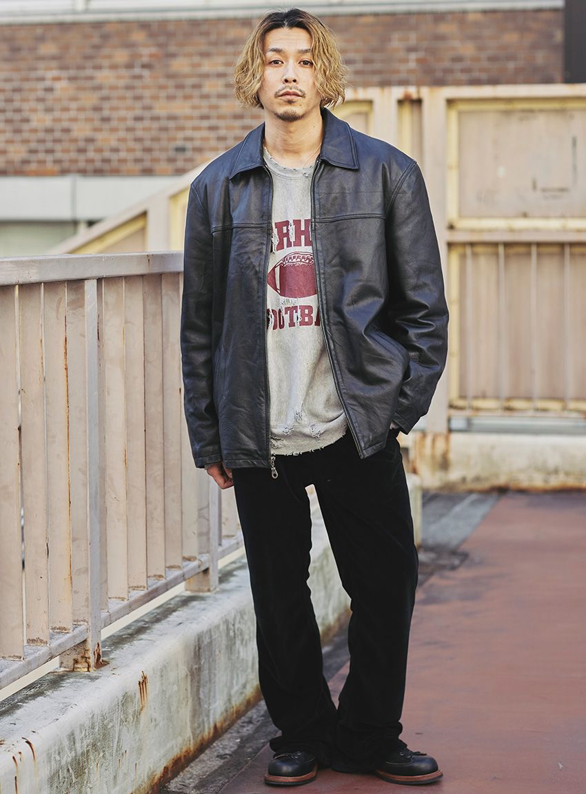 ファッション系YouTuberの古着MIXコーデ「ライナー付きのレザーブルゾンが春先に便利」 - 8枚目の画像