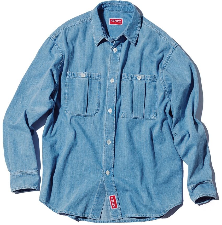 リー、ケンゾー、エドウィン。ダンガリー＆シャンブレーシャツの爽やかスタイル3例 - 1枚目の画像