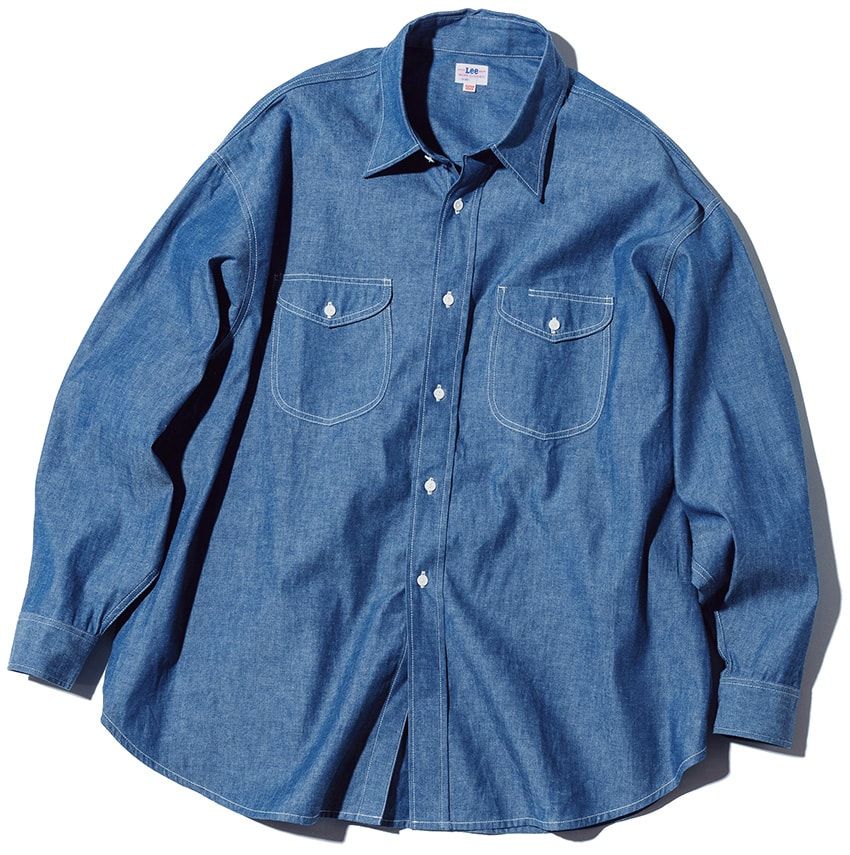 リー、ケンゾー、エドウィン。ダンガリー＆シャンブレーシャツの爽やかスタイル3例 - 2枚目の画像