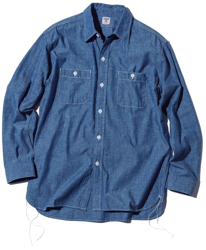 リー、ケンゾー、エドウィン。ダンガリー＆シャンブレーシャツの爽やかスタイル3例 - 5枚目の画像