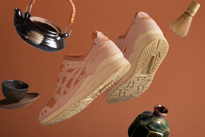 レタスで染めたアシックス「ゲルライト」。好配色なスニーカーは廃棄予定の食べ物で染めていた - 1枚目の画像