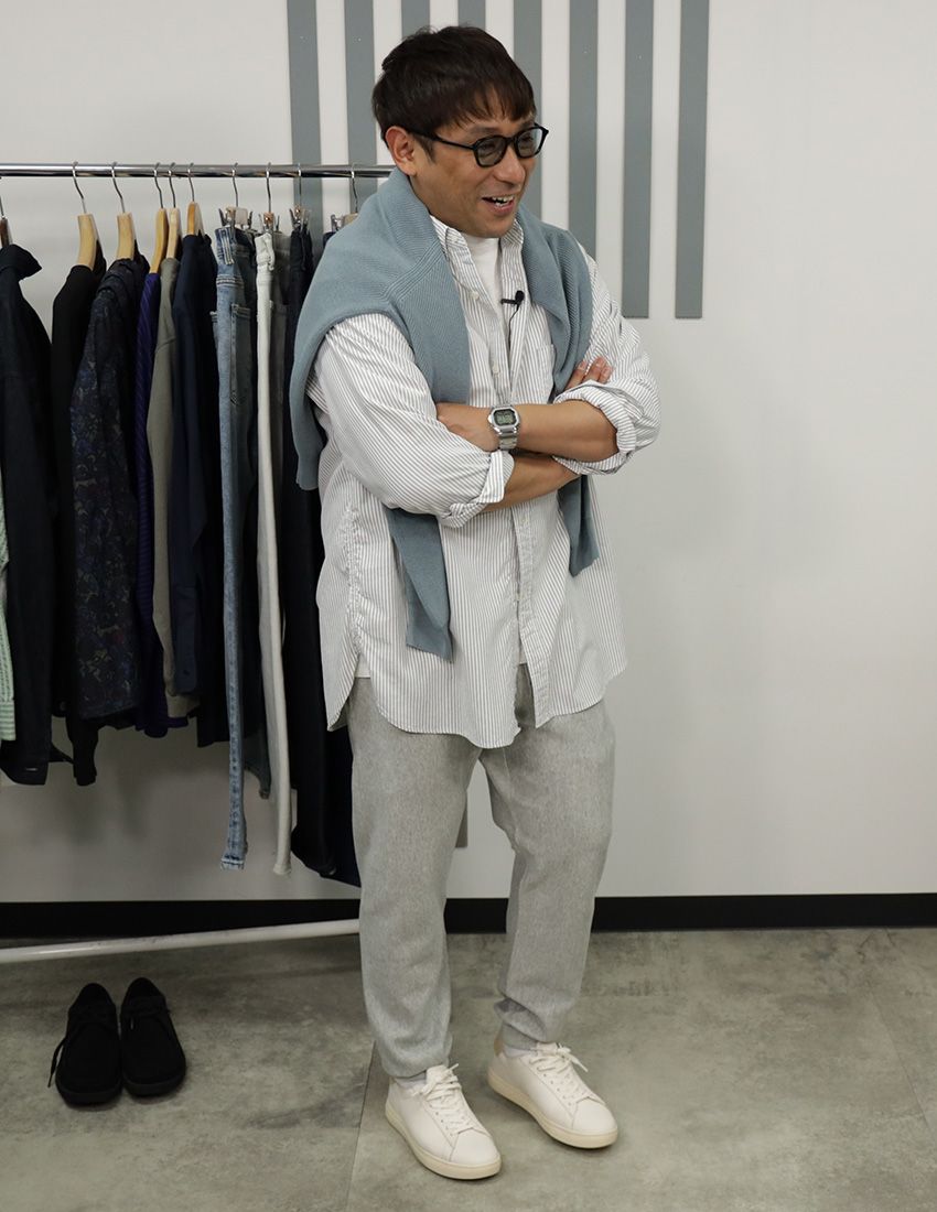 アルピー酒井がシーン別に実践！ 40代の必勝“スウェットパンツ”着回し術。使ったのはチャンピオンの定番品 - 24枚目の画像