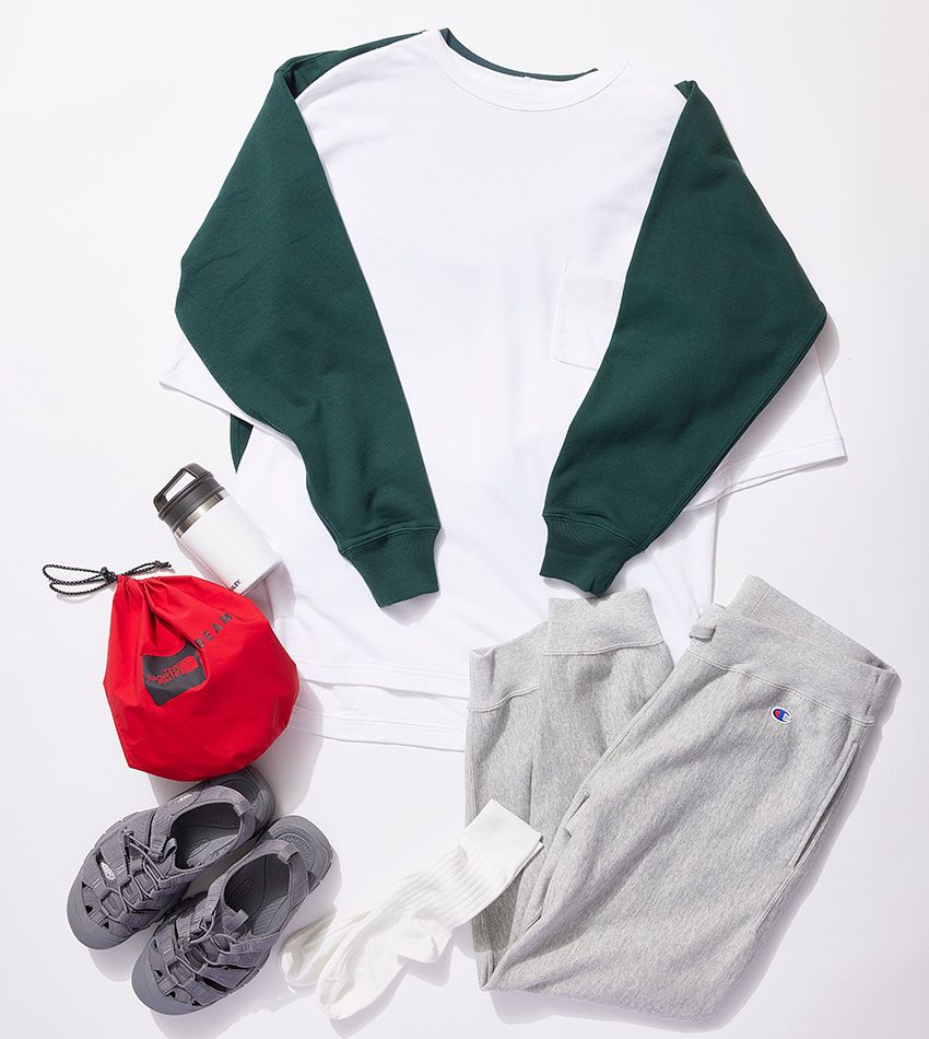 アルピー酒井がシーン別に実践！ 40代の必勝“スウェットパンツ”着回し術。使ったのはチャンピオンの定番品 - 13枚目の画像