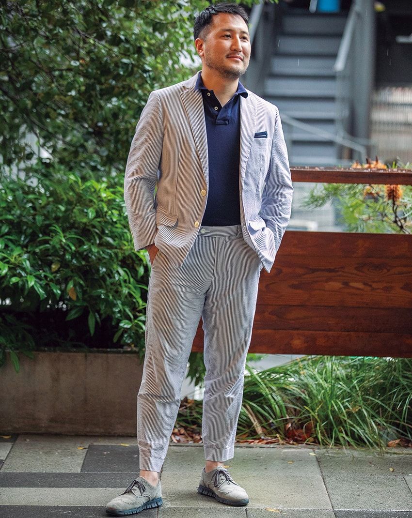 色で、柄で、着こなしで際立つ個性。夏でも涼しげなブルー使いの達人9名をスナップ！ - 7枚目の画像