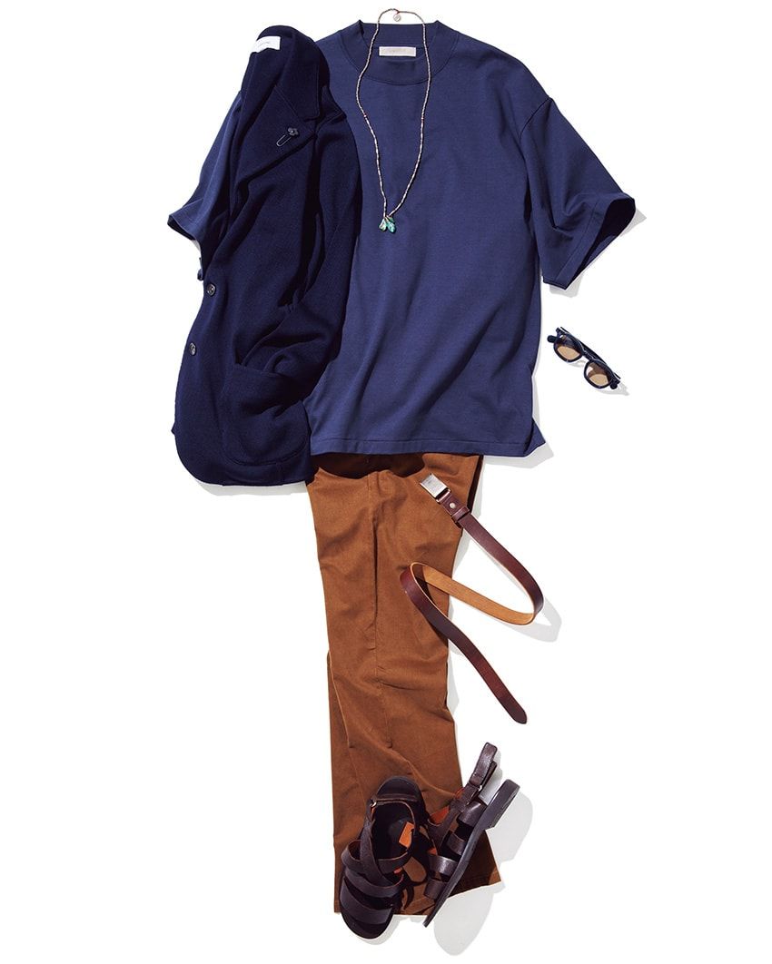 “ブルーTシャツ”×王道カラーでスタイリングした6つの例解！青の可能性を広げる配色術 - 6枚目の画像