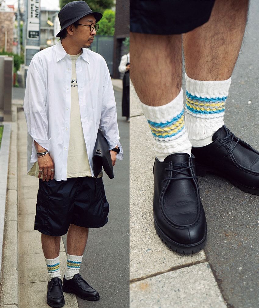 ファミマのソックス強し！短パンに「色・柄ソックス」で華やぎを加えた街角の洒落者6人 - 4枚目の画像