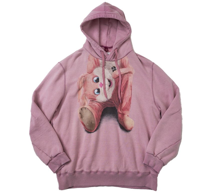 doublet ダブレット 23AW STUFFED RABBIT DURING BREAK HOODIE フロントデザイン スウェットプルオーバーパーカー フーディー ピンク 23AW30CS291 ダブレット」がショーで話題になった着ぐるみをスマホサイズのバッグ