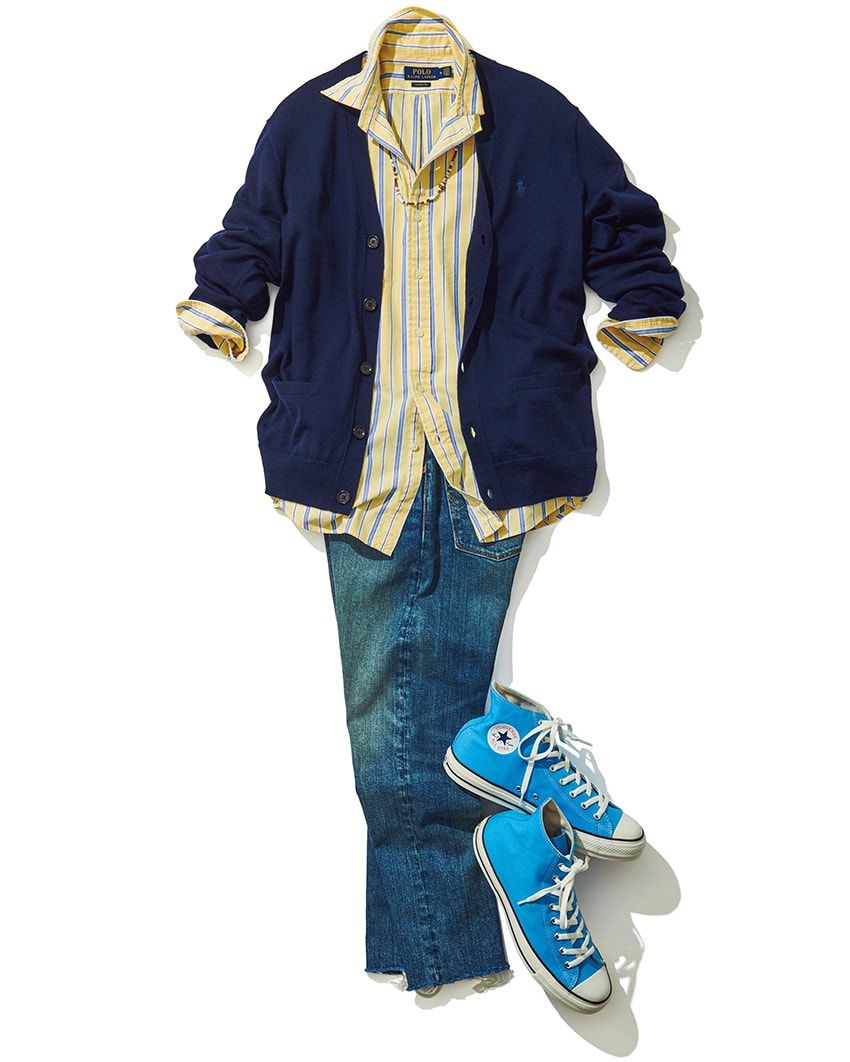 【気温別】晩夏から晩秋までスタイリング！“青カーディガン”の着こなしガイド - 2枚目の画像