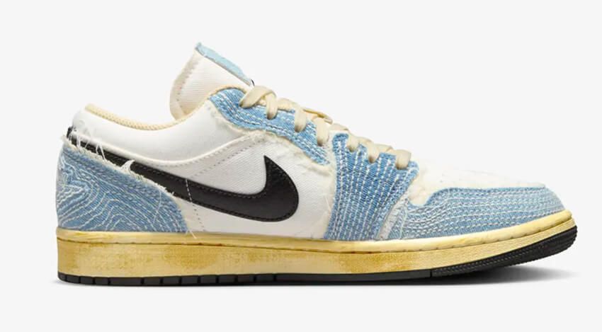 デニム地＆ヴィンテージ風「エア ジョーダン 1 ロー」新作、伝統手芸“刺し子”がモチーフ！ - 5枚目の画像