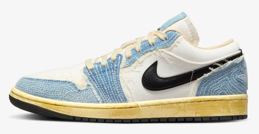 デニム地＆ヴィンテージ風「エア ジョーダン 1 ロー」新作、伝統手芸“刺し子”がモチーフ！ - 6枚目の画像