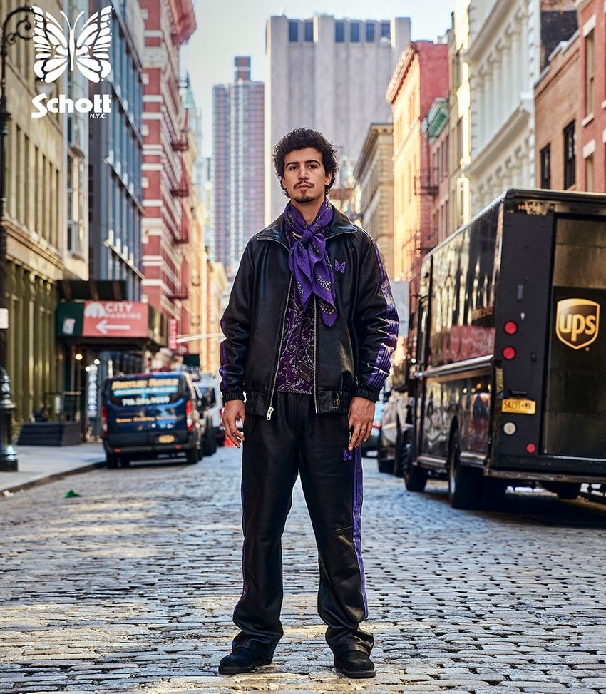 「ニードルズ」レザー製トラックスーツは「ショット」とのコラボ作で本日発売開始 - 1枚目の画像