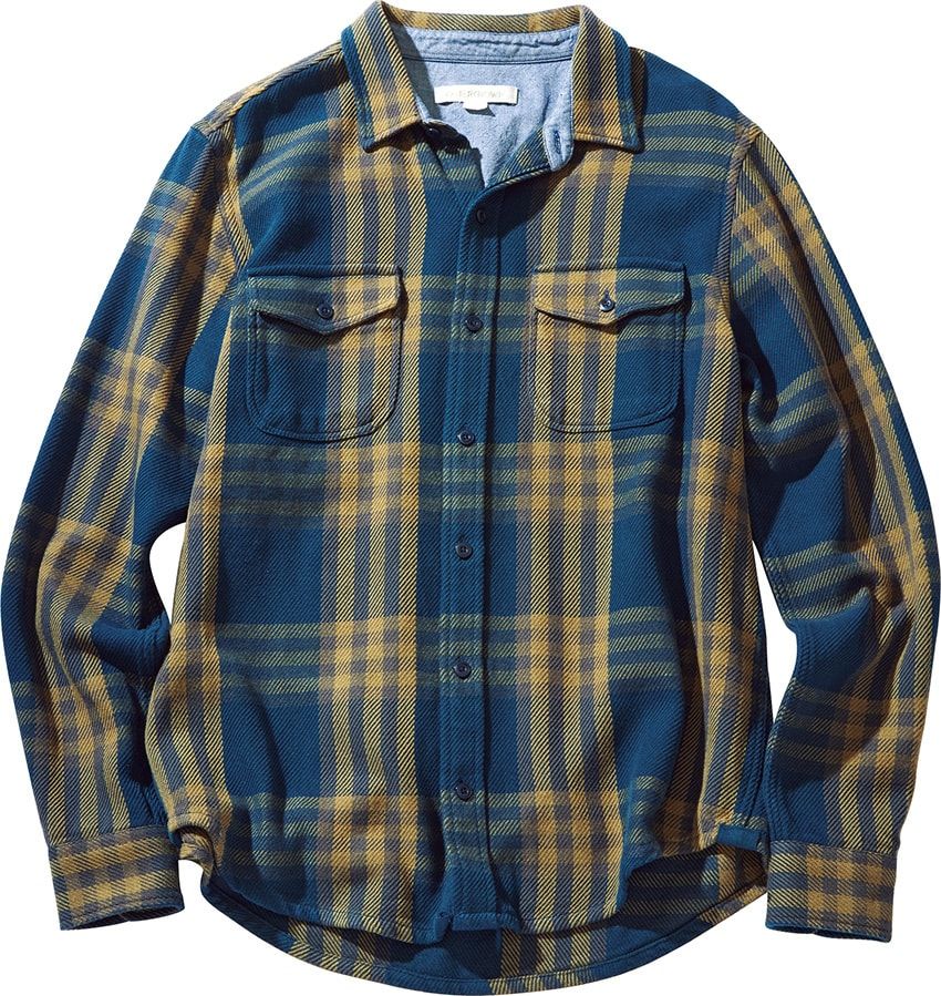 アウターノウン、デンハム、ブルックスetc. 品良くカジュアルに着こなせる青いネルシャツ4選 - 2枚目の画像