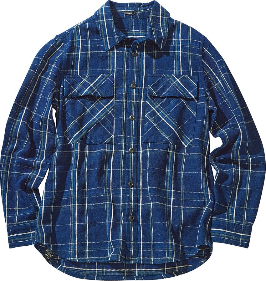 アウターノウン、デンハム、ブルックスetc. 品良くカジュアルに着こなせる青いネルシャツ4選 - 4枚目の画像