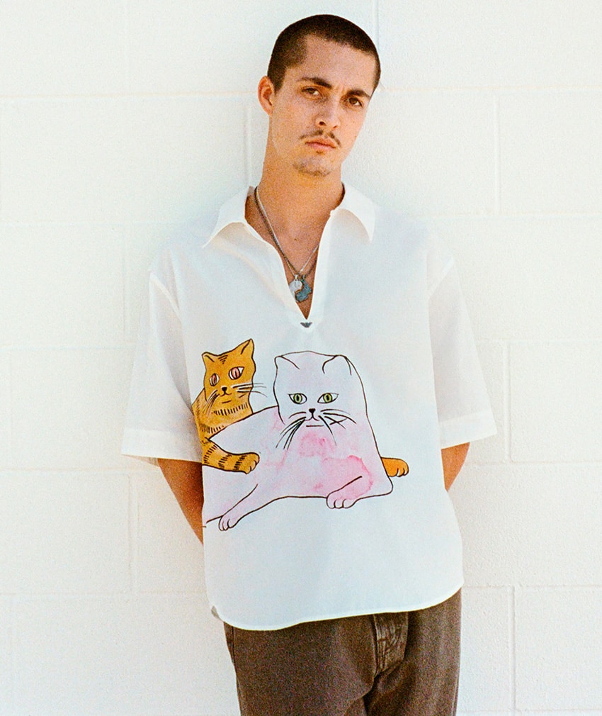 【ピンクの猫】エンポリオアルマーニ ブラックレザー ロングコート 40 両者をつないだのは“猫”。「アワー レガシー×エンポリオ