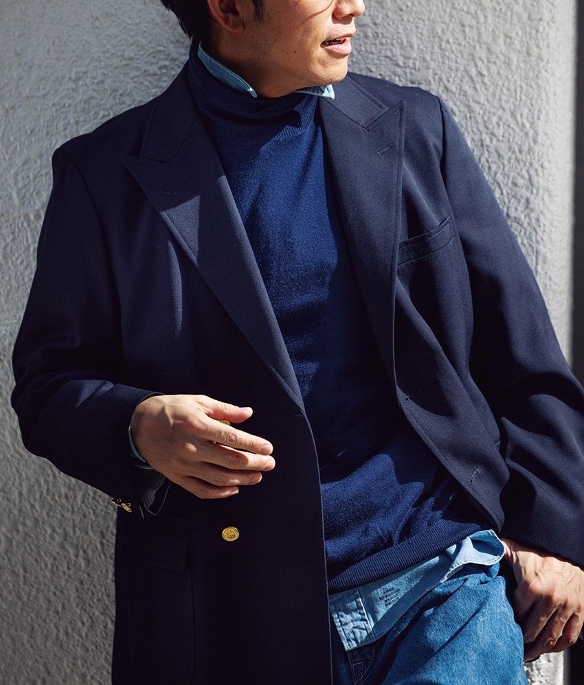 4つのネックタイプで検証！“ネイビーニット”の上手い取り入れ方 - 3枚目の画像