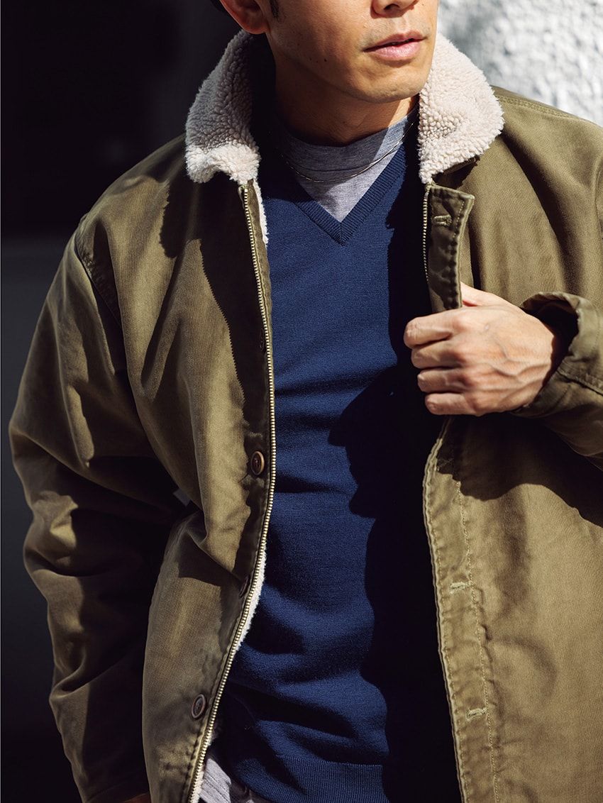 4つのネックタイプで検証！“ネイビーニット”の上手い取り入れ方 - 4枚目の画像