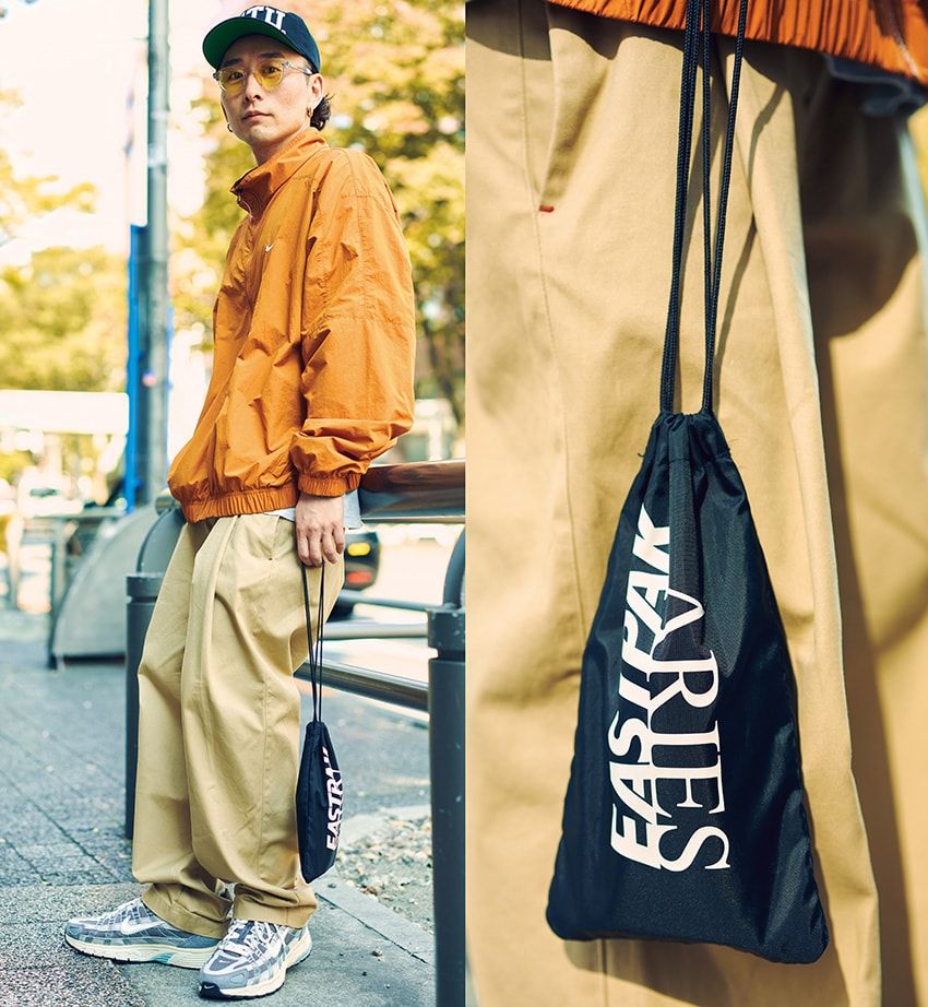 ワンマイル用バッグの新定番！ 街ブラの新相棒に“手モチ巾着”を選んだ7人のスタイル - 5枚目の画像