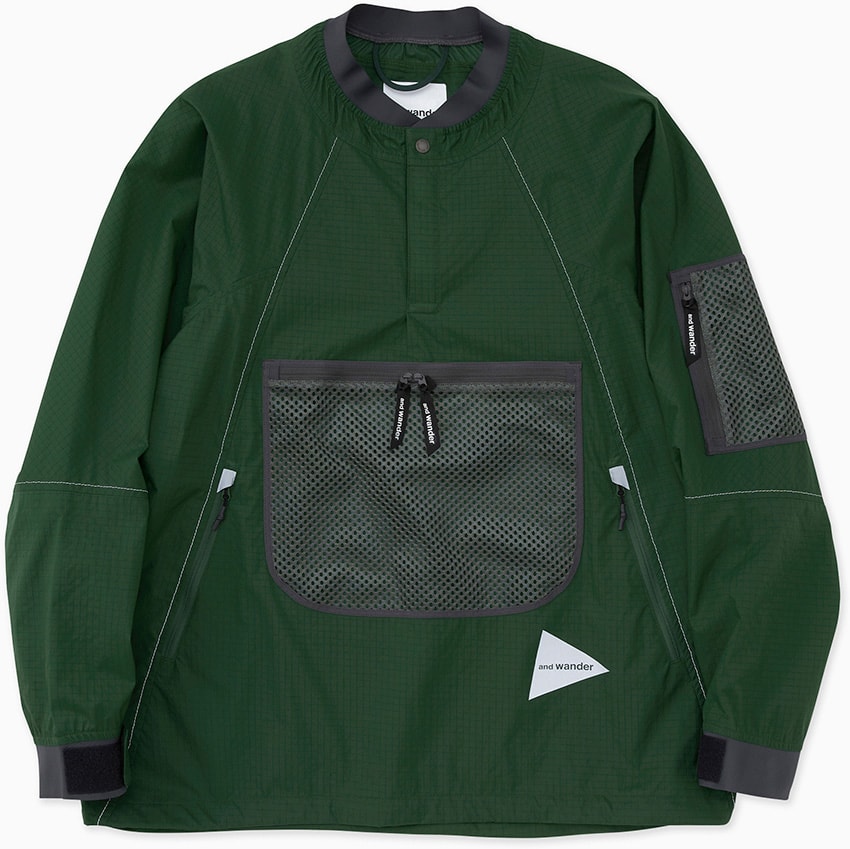 and wanderトラック プルオーバー クルーネック アンドワンダー and wander プルオーバー and wanderトラック プルオーバー