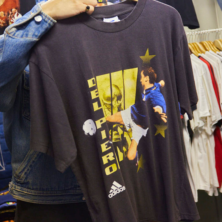 【マクドナルド】ロゴ総柄 ユニフォーム　サッカーシャツ◆古着ヴィンテージTシャツ 希少】90年代 Jリーグキング MALT'S ヴィンテージ サッカーT