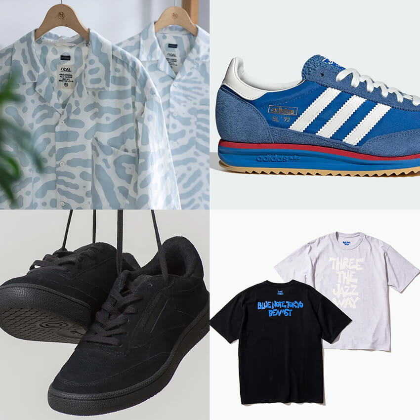 【adidas originals】ラガーシャツ 1972年ロゴスウェット アディダスの名品「SL 72」、RHC別注スニーカーと限定アロハシャツetc