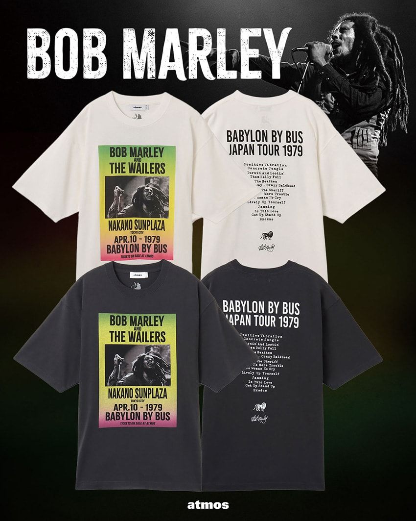バックには当時のセットリストが！ボブ・マーリーの日本ツアーを彷彿させるTシャツがアトモスから - 3枚目の画像