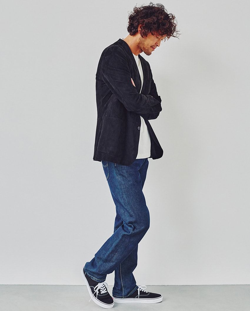 デニム×レザージャケットは“スエード”が正解！ジャストサイズでこなれた雰囲気に - 2枚目の画像