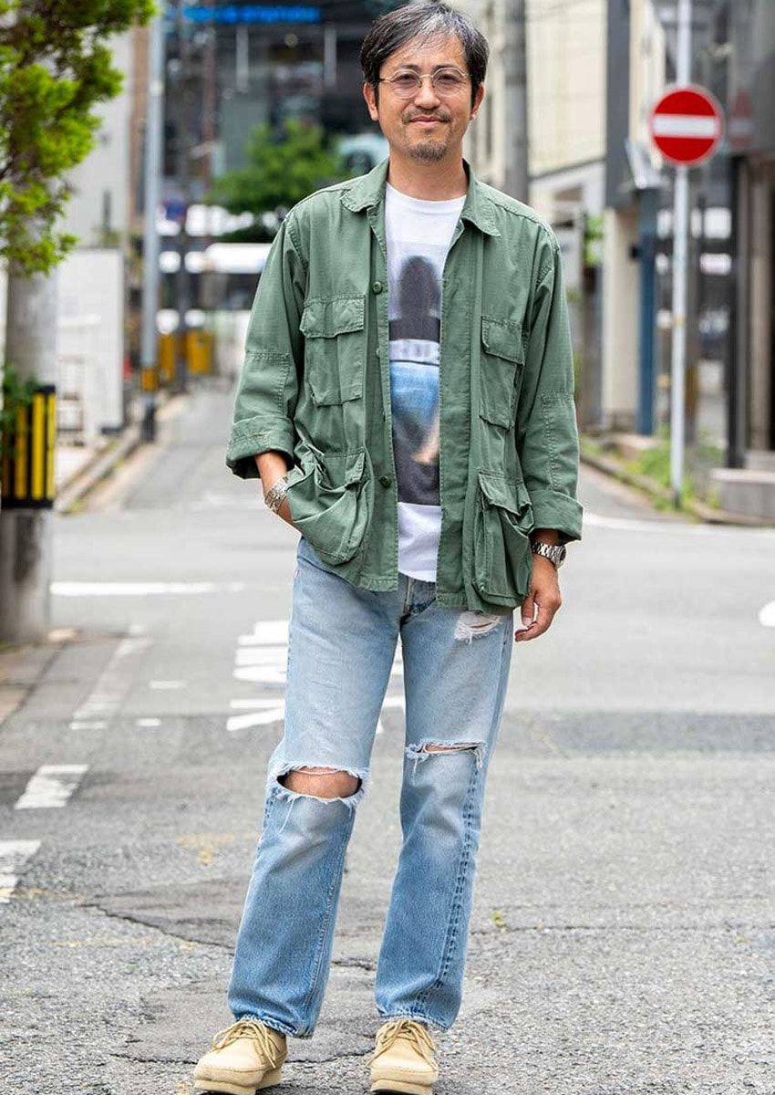 【30、40代】ミリタリーJKTはやはりカーキ支持者が多数！ 武骨だけど格好良い3人のコーデ例 - 3枚目の画像