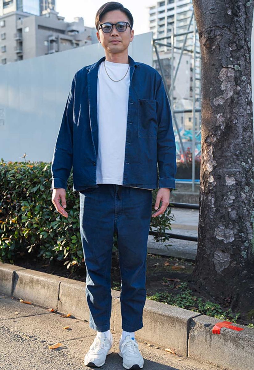 シャツ グローバルワーク  Tシャツ ユニクロ  デニム グローバルワーク  シューズ ニューバランス  眼鏡 ユニクロ  腕時計 カシオ  ネックレス ノーブランド